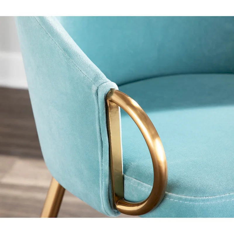 Glam Gold Upholstered Chair - N/A
