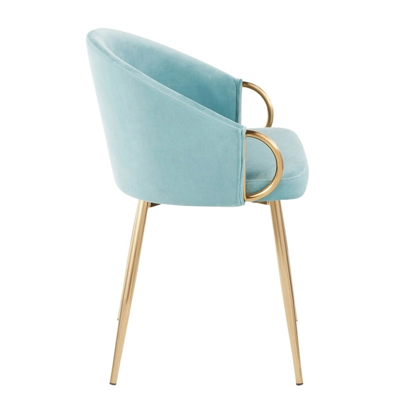 Glam Gold Upholstered Chair - N/A