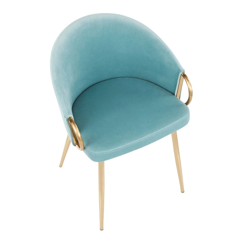 Glam Gold Upholstered Chair - N/A
