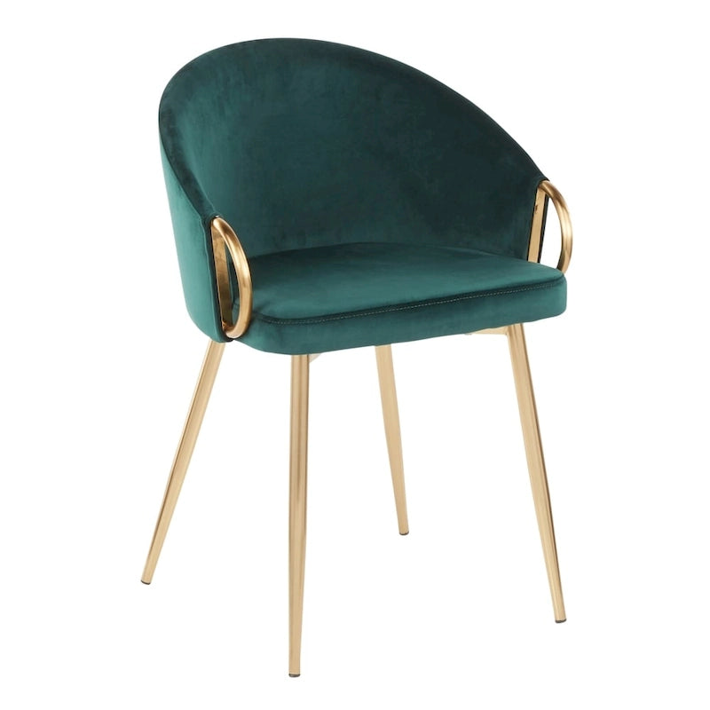Glam Gold Upholstered Chair - N/A