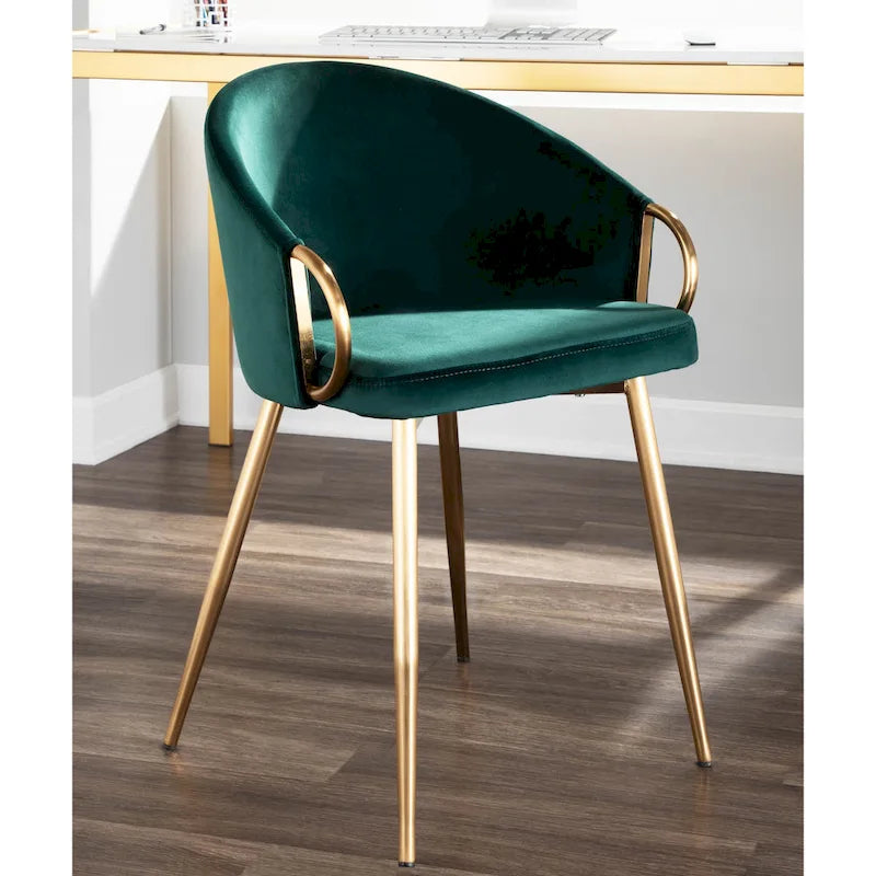 Glam Gold Upholstered Chair - N/A