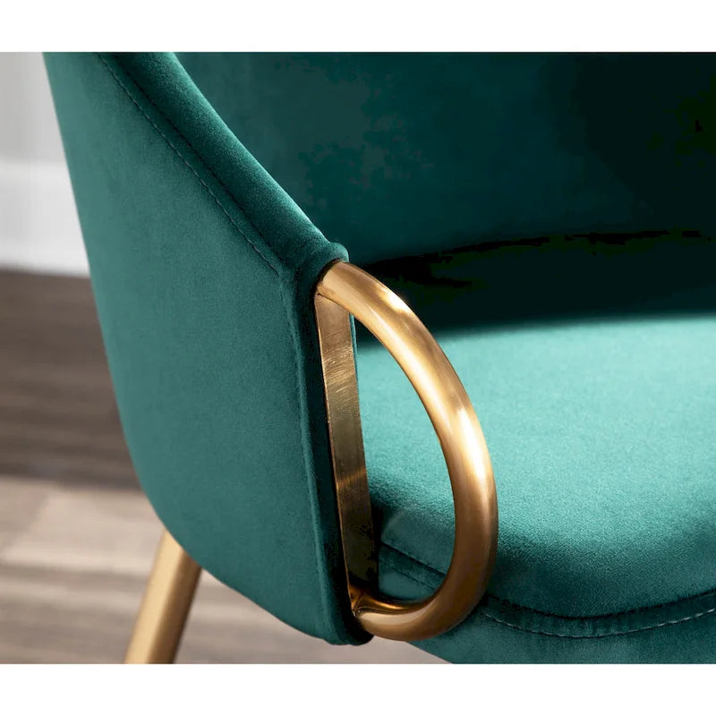 Glam Gold Upholstered Chair - N/A