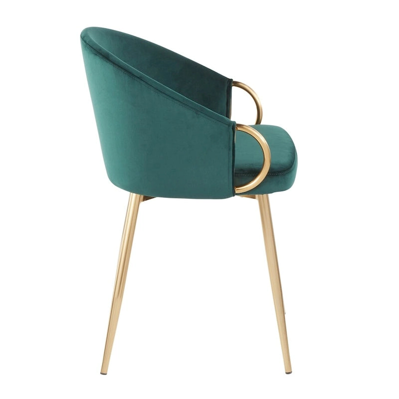 Glam Gold Upholstered Chair - N/A