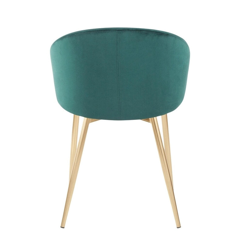 Glam Gold Upholstered Chair - N/A