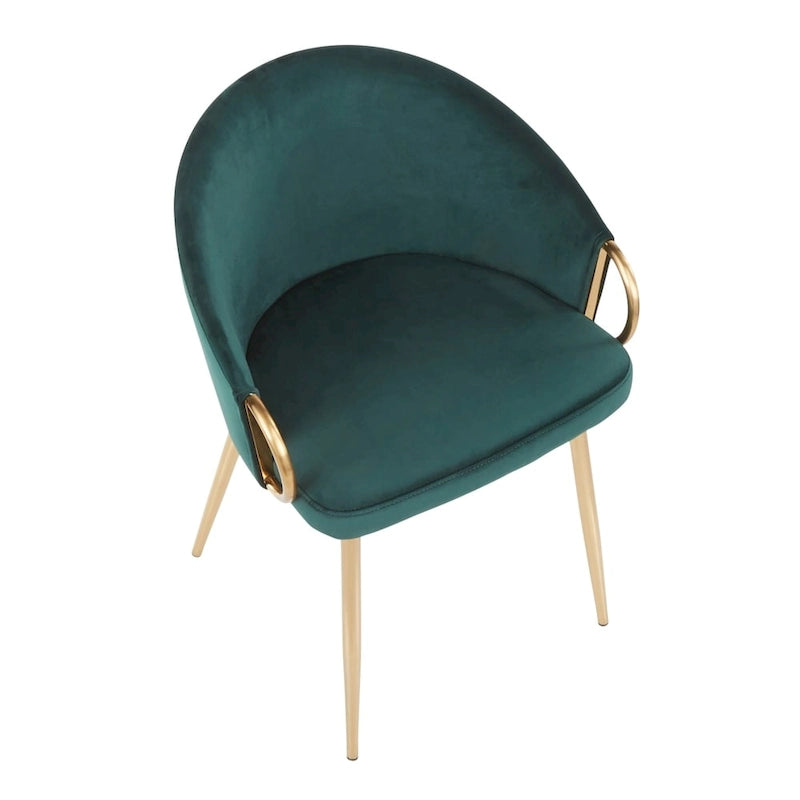 Glam Gold Upholstered Chair - N/A