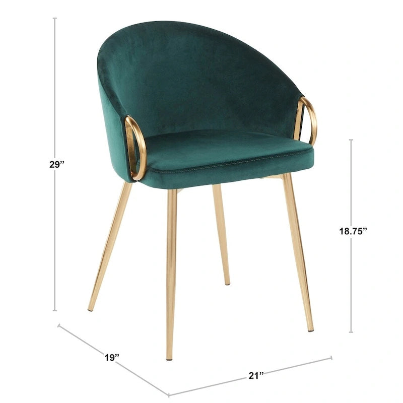 Glam Gold Upholstered Chair - N/A