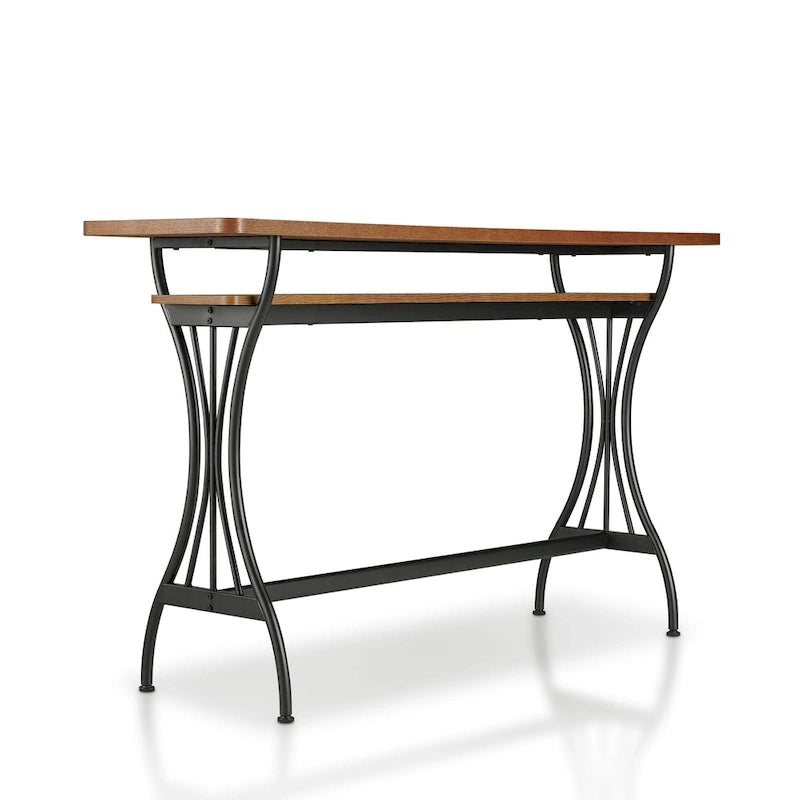 Industrial 60-inch Metal 1-Shelf Counter Height Table