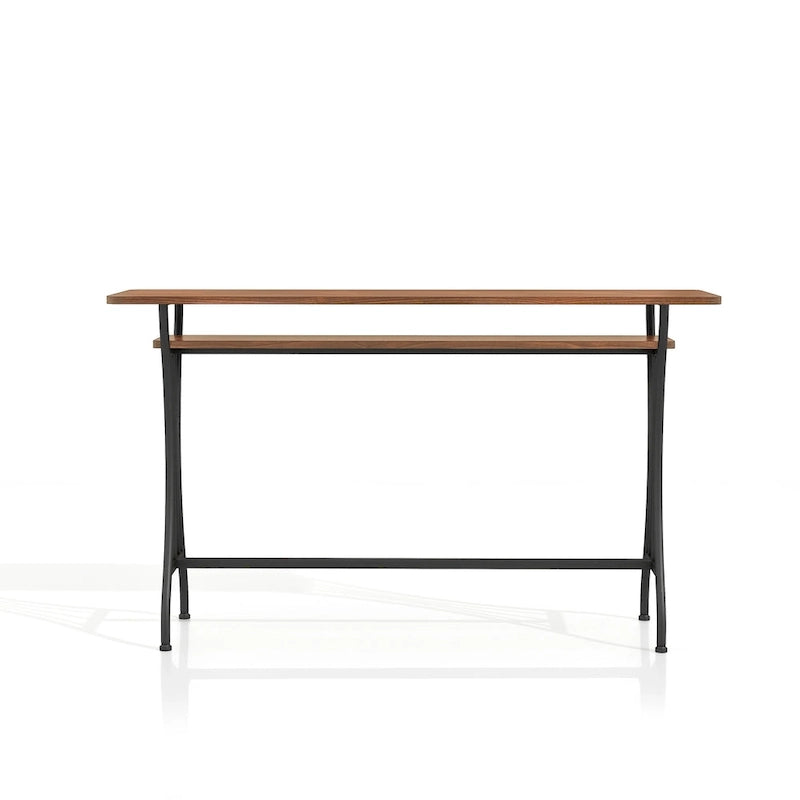 Industrial 60-inch Metal 1-Shelf Counter Height Table