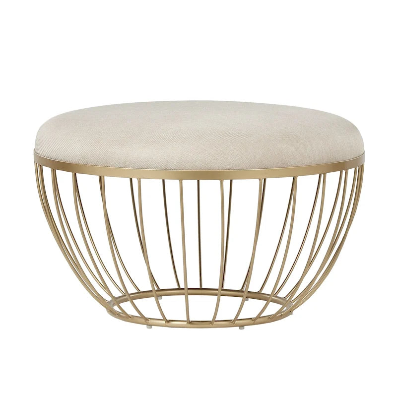 Fabric Upholstered Round Ottoman