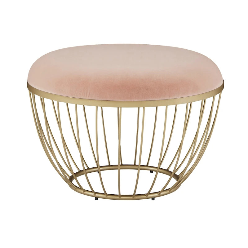 Fabric Upholstered Round Ottoman