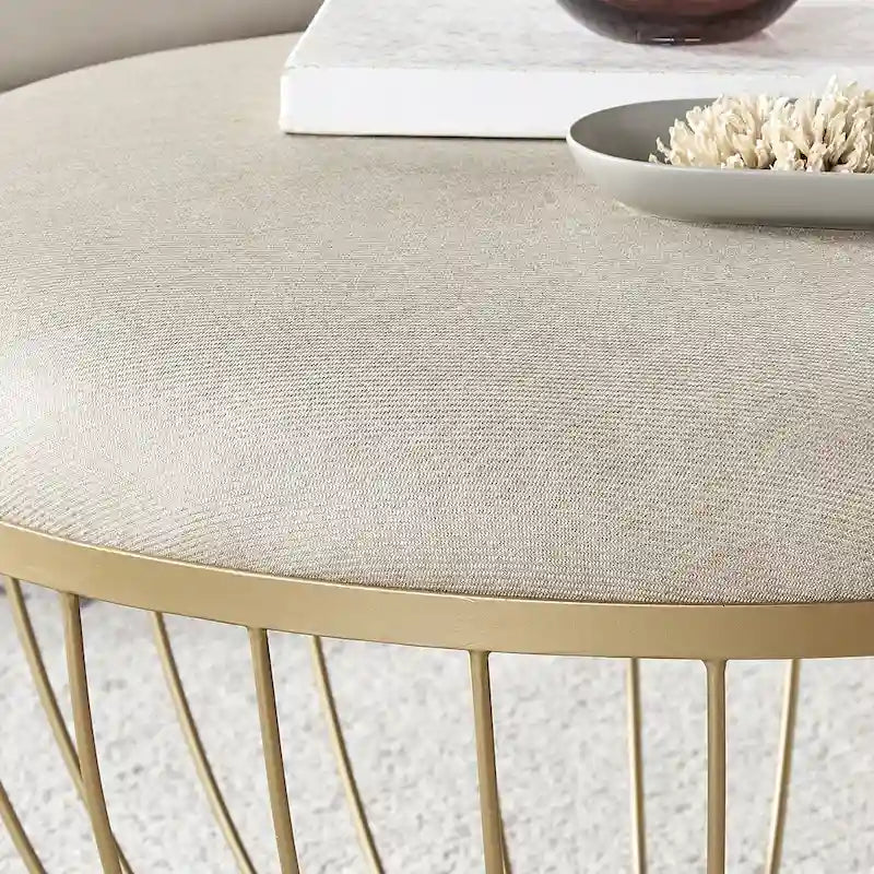 Fabric Upholstered Round Ottoman