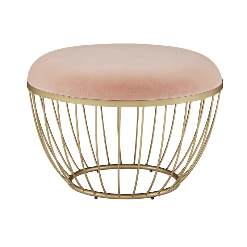 Fabric Upholstered Round Ottoman