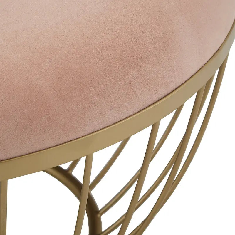 Fabric Upholstered Round Ottoman