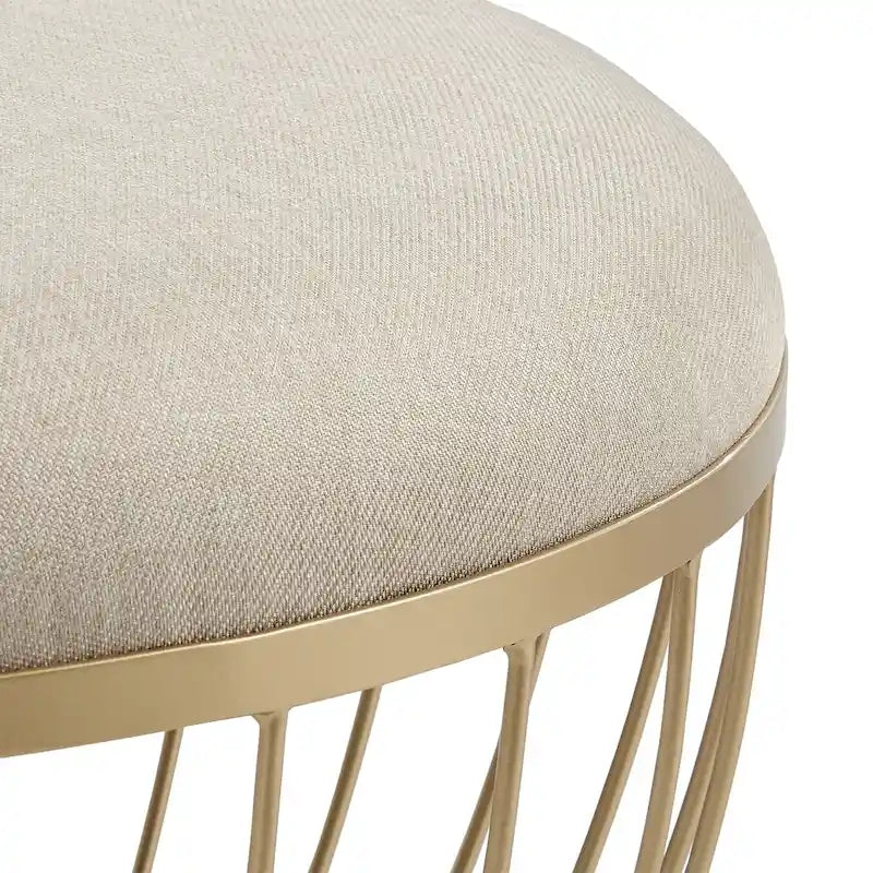 Fabric Upholstered Round Ottoman