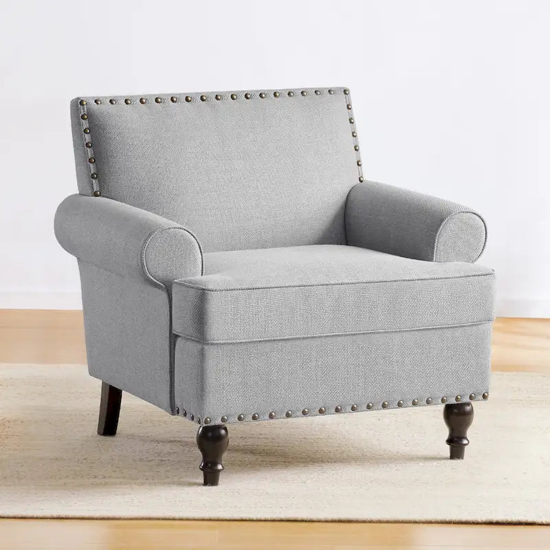 Modern Nailhead Accent Chair Arm Chairs Set of 2