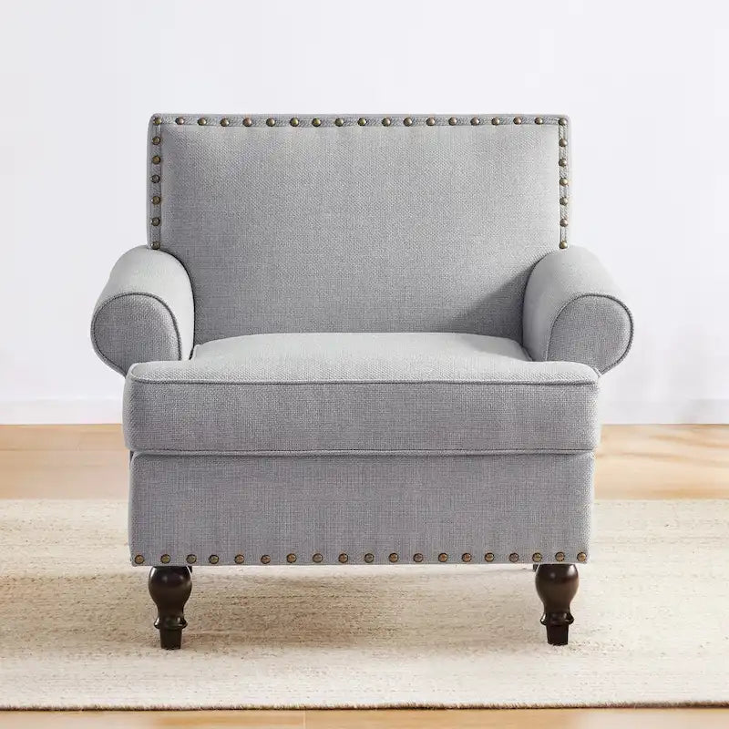 Modern Nailhead Accent Chair Arm Chairs Set of 2