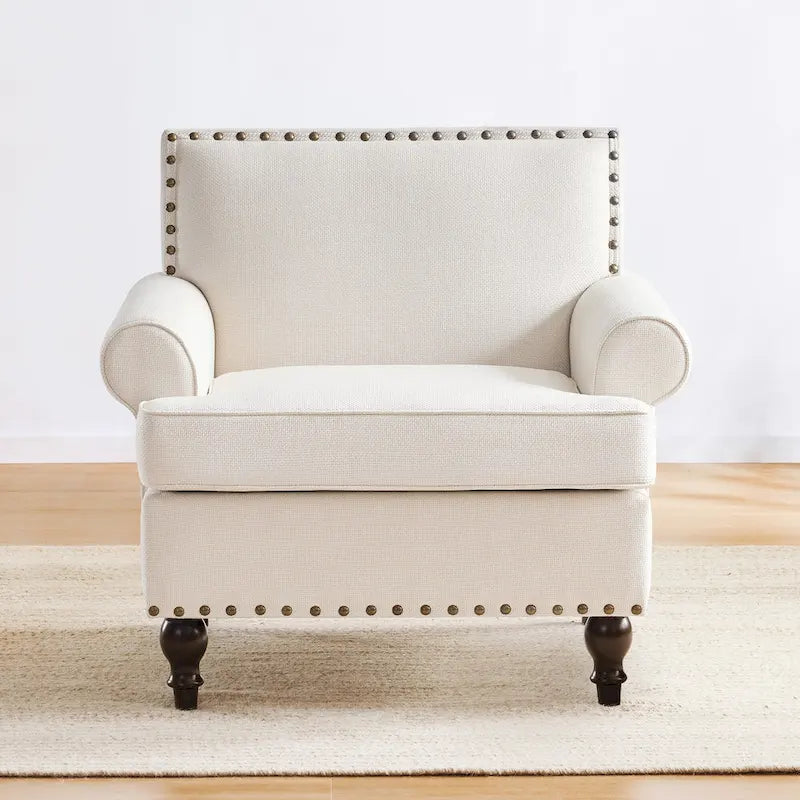 Modern Nailhead Accent Chair Arm Chairs Set of 2