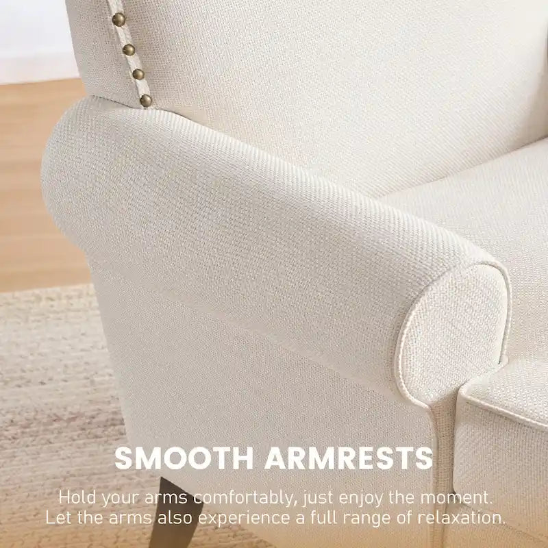 Modern Nailhead Accent Chair Arm Chairs Set of 2