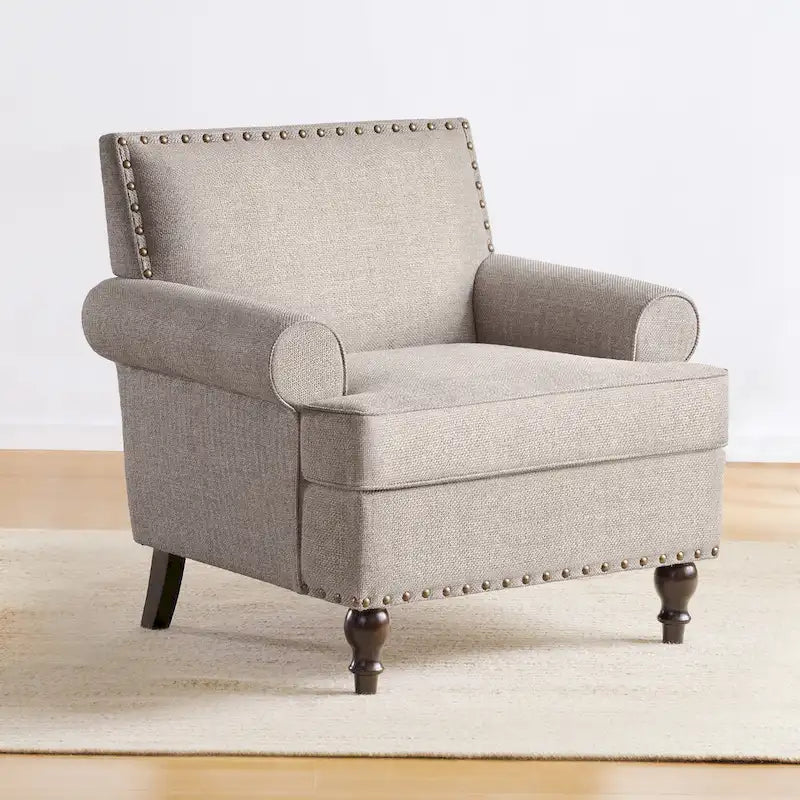 Modern Nailhead Accent Chair Arm Chairs Set of 2