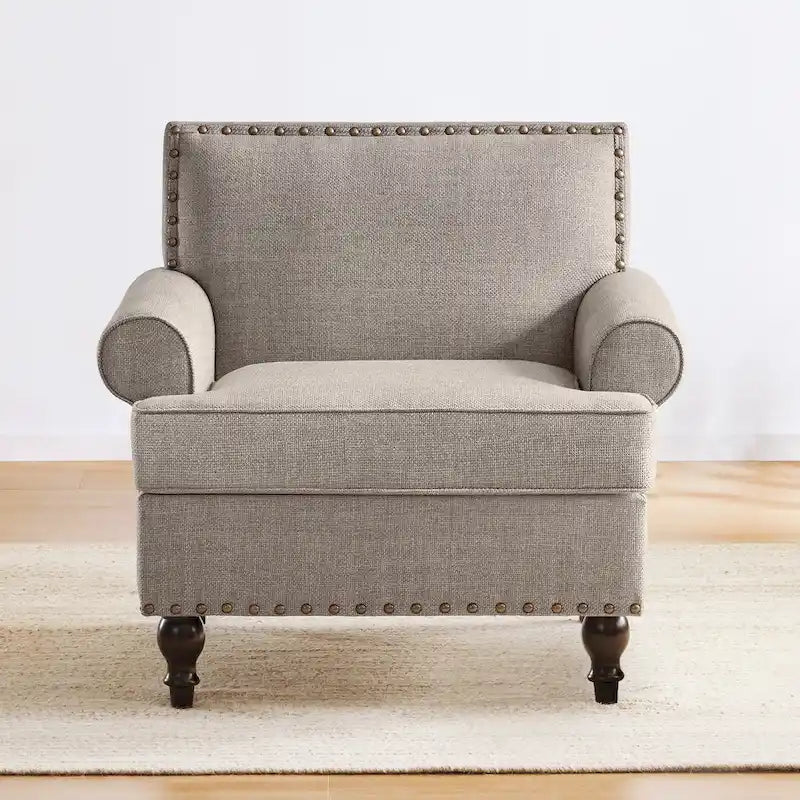 Modern Nailhead Accent Chair Arm Chairs Set of 2