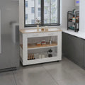 46 Kitchen Island, Two Shelves, Two Drawers