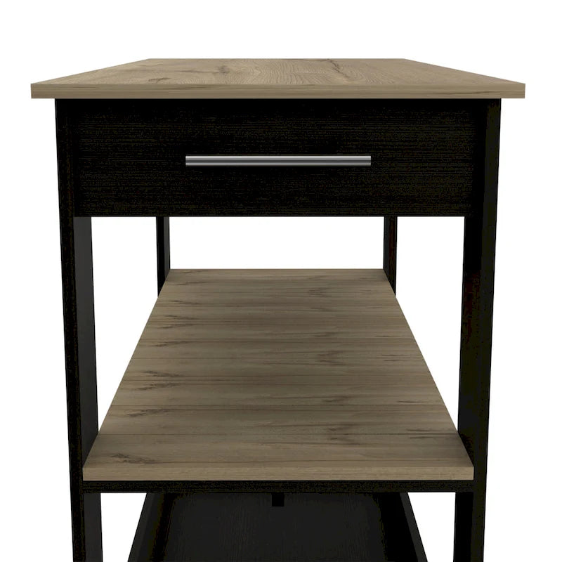 46 Kitchen Island, Two Shelves, Two Drawers