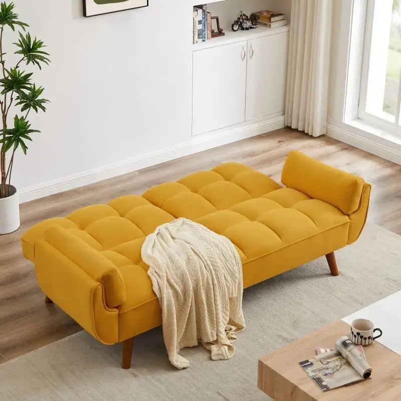 75.39 Sofa Bed, Convertible Sleeper Couch with Pillows, Foldable Loveseat Furniture for Living Room