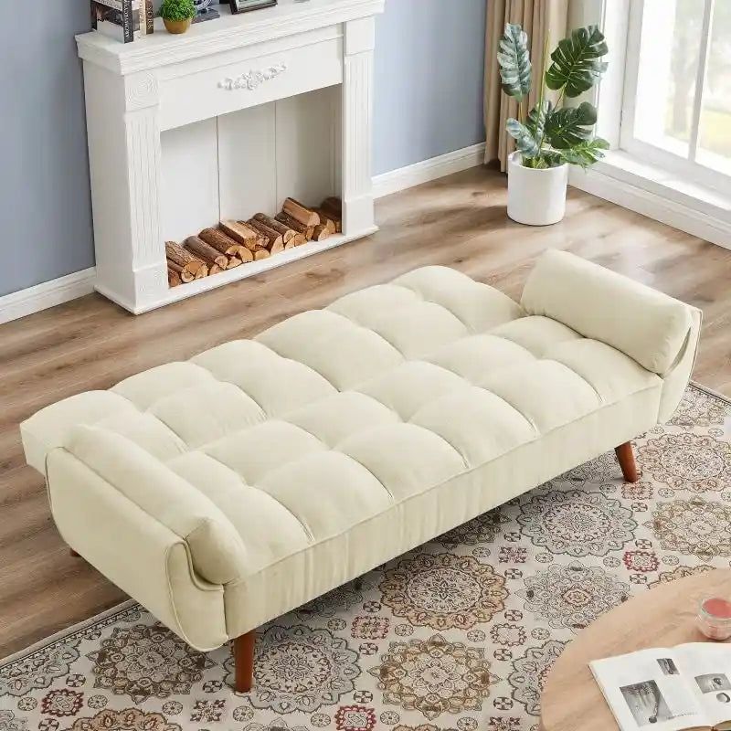 75.39 Sofa Bed, Convertible Sleeper Couch with Pillows, Foldable Loveseat Furniture for Living Room