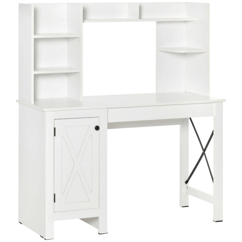 Farmhouse Computer Desk with Hutch and Cabinet, Home office Desk with Storage, for Study