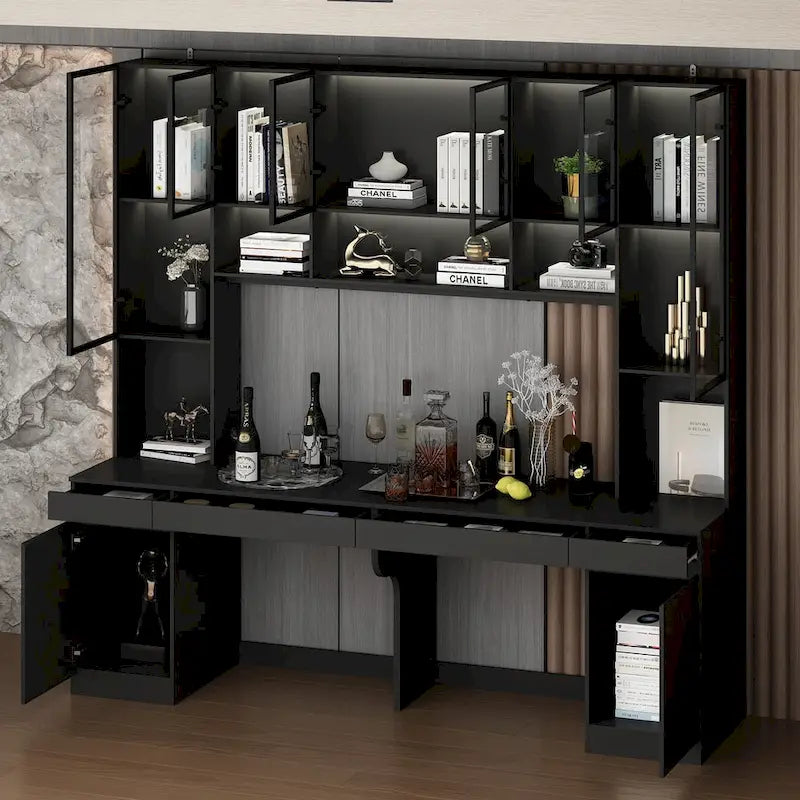 90.6W Spacious Double Desk Workstation w/Ample Storage for Two Table