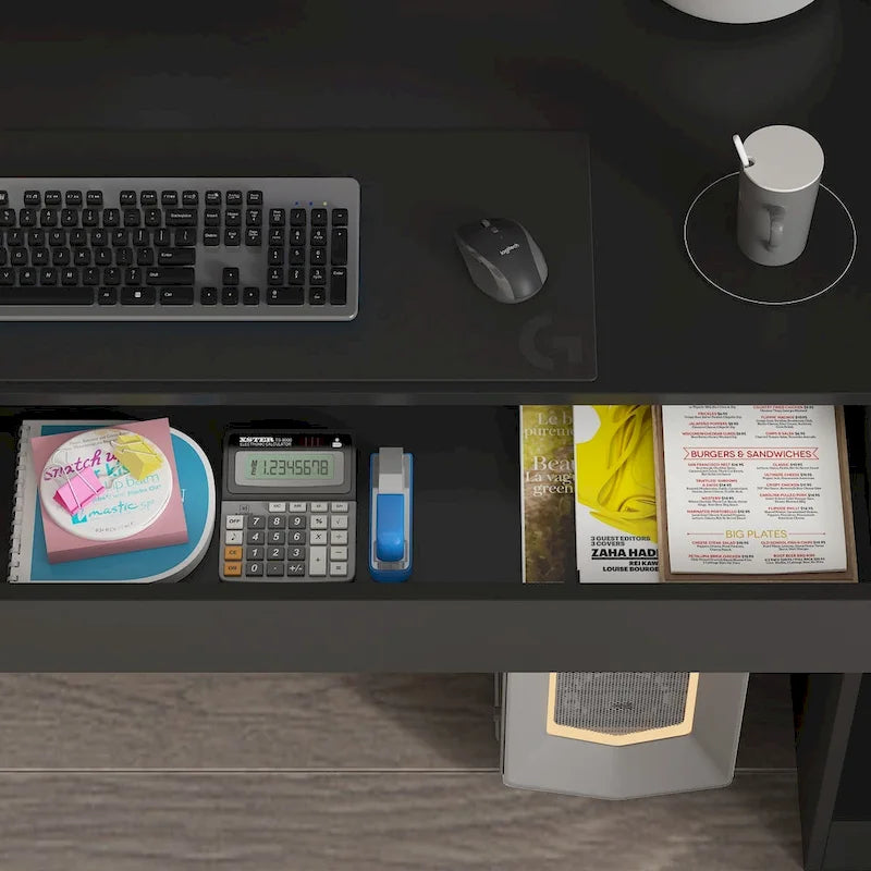 90.6W Spacious Double Desk Workstation w/Ample Storage for Two Table
