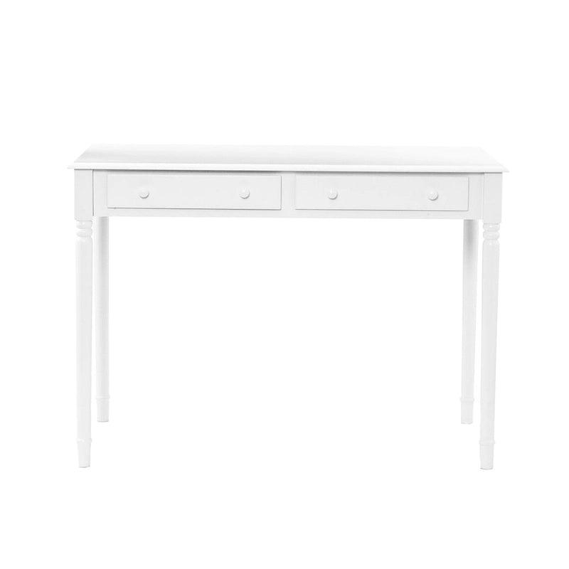 2-drawer White Writing Desk