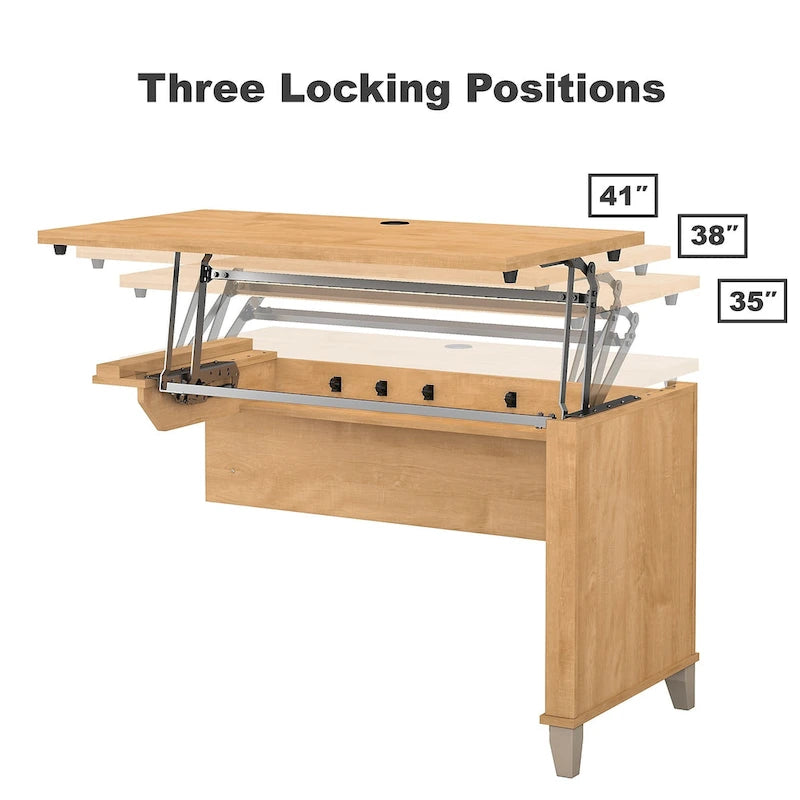 72W 3 Position Sit to Stand L Shaped Desk