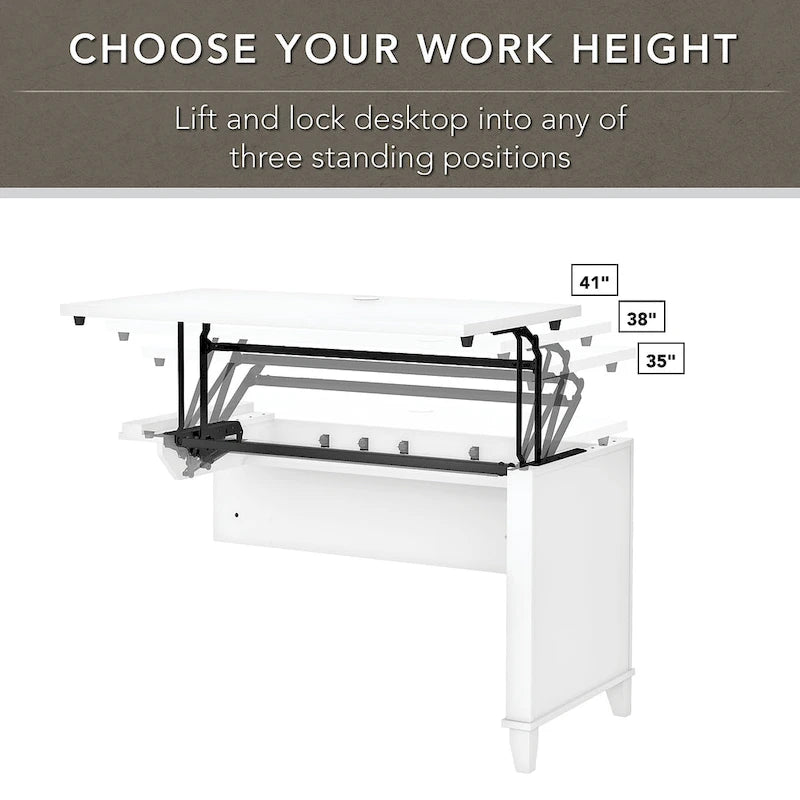72W 3 Position Sit to Stand L Shaped Desk