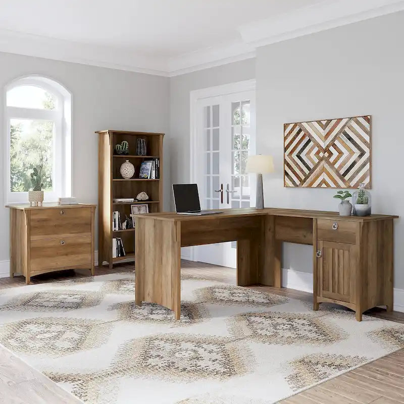 3-piece Desk, Cabinet, and Bookcase Set