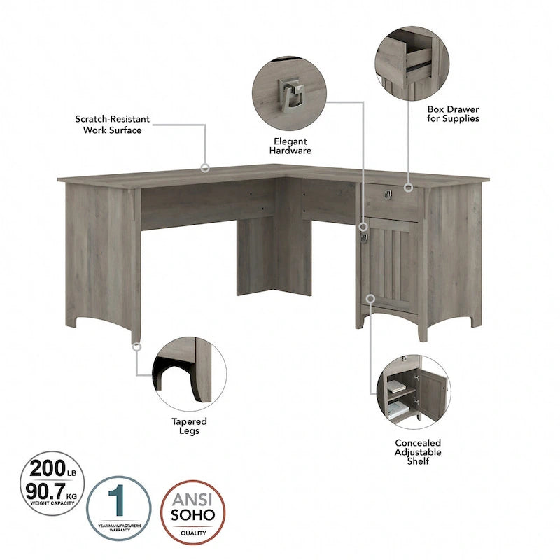 3-piece Desk, Cabinet, and Bookcase Set