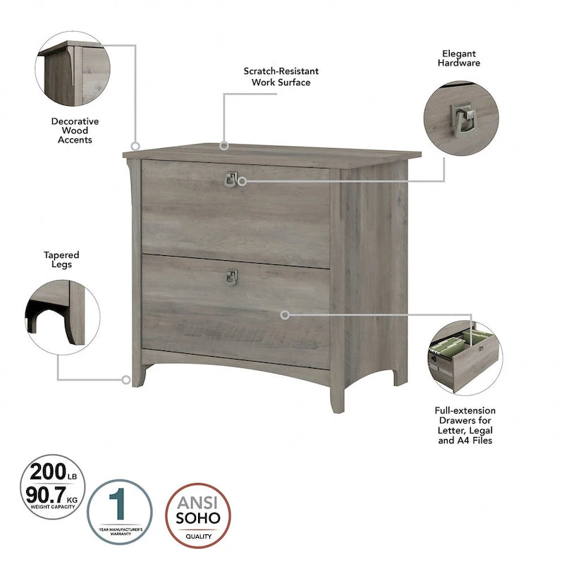 3-piece Desk, Cabinet, and Bookcase Set