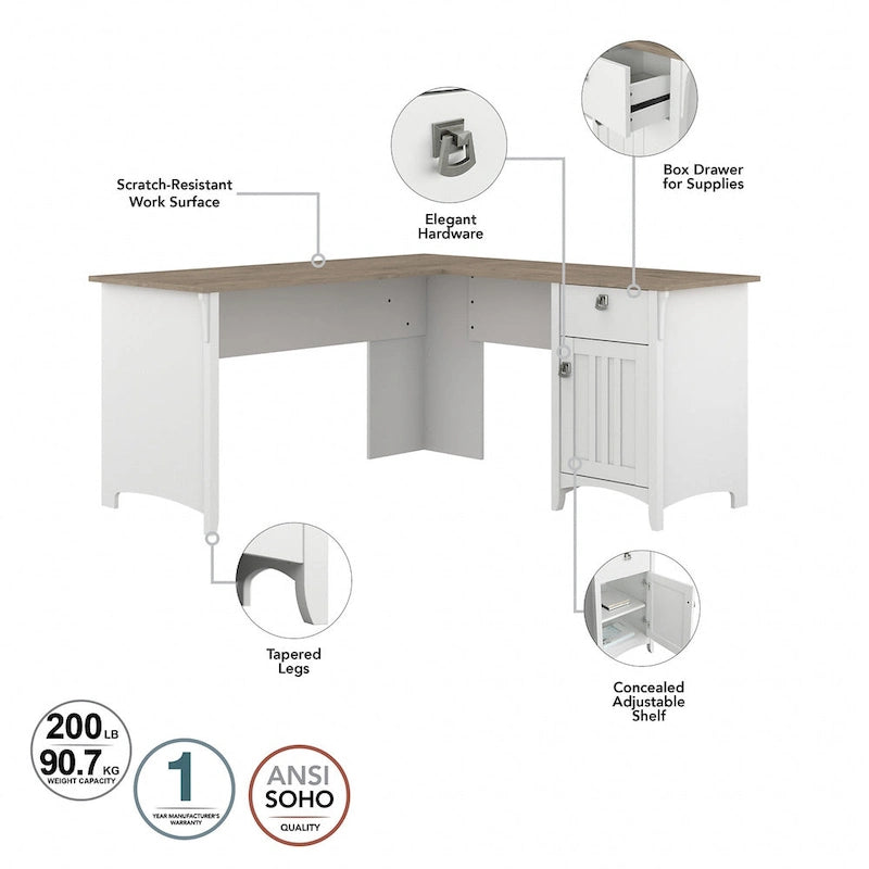 3-piece Desk, Cabinet, and Bookcase Set