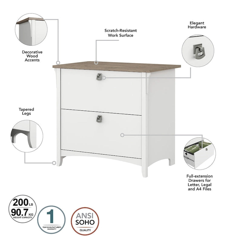 3-piece Desk, Cabinet, and Bookcase Set