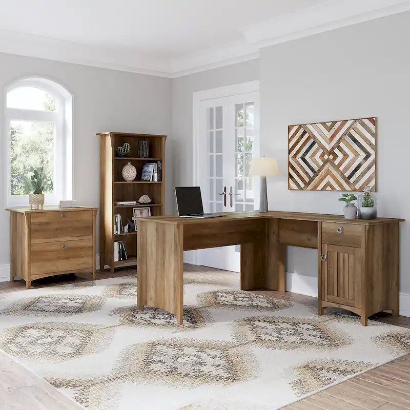 3-piece Desk, Cabinet, and Bookcase Set