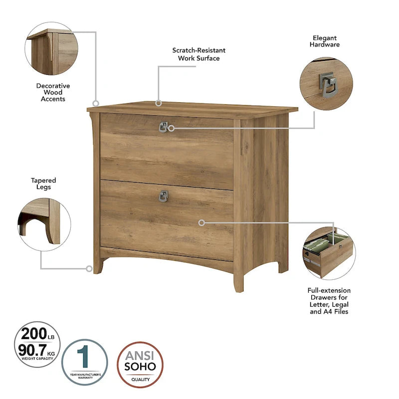 3-piece Desk, Cabinet, and Bookcase Set