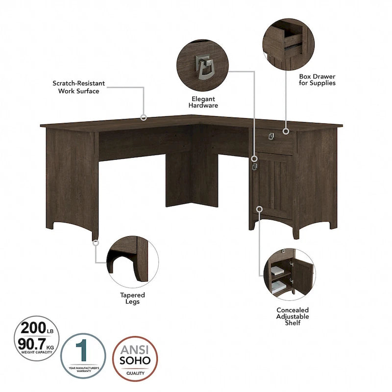3-piece Desk, Cabinet, and Bookcase Set