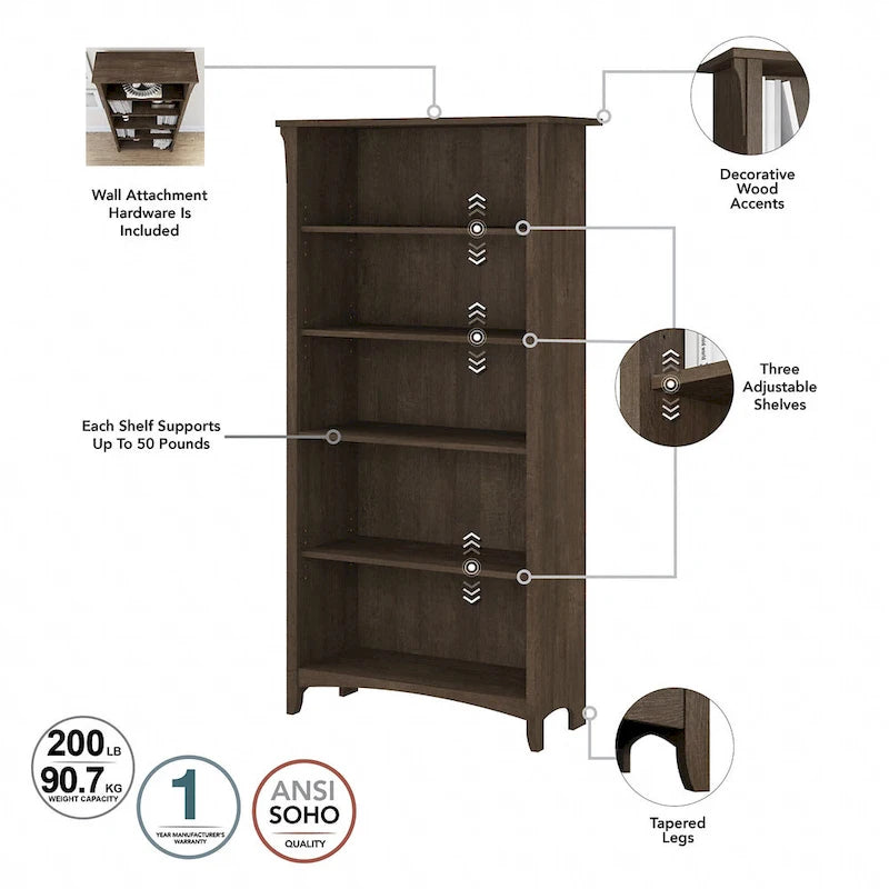 3-piece Desk, Cabinet, and Bookcase Set