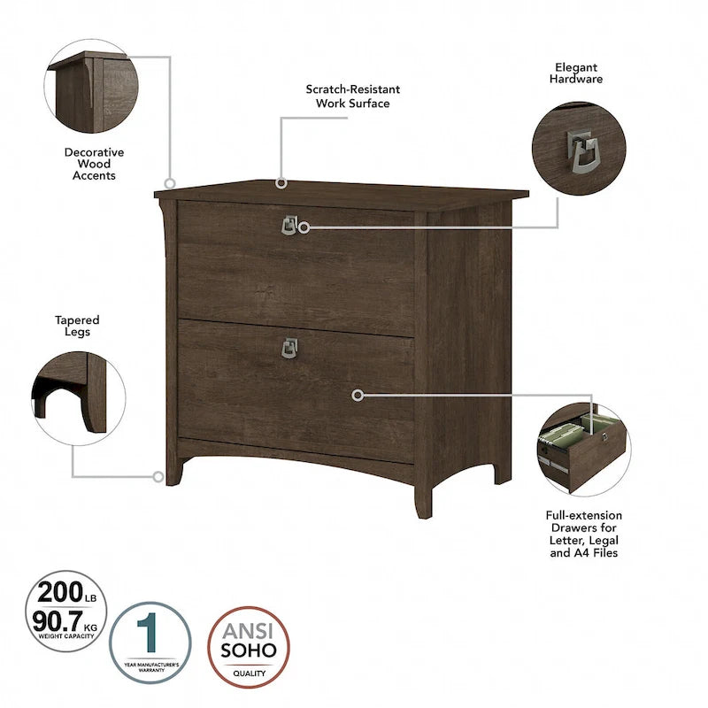 3-piece Desk, Cabinet, and Bookcase Set