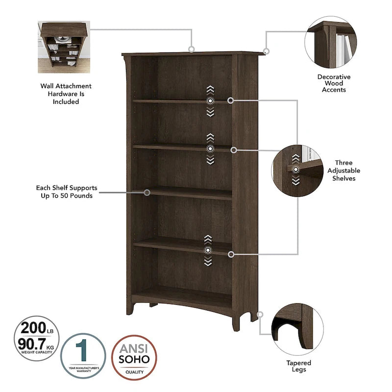 3-piece Desk, Cabinet, and Bookcase Set