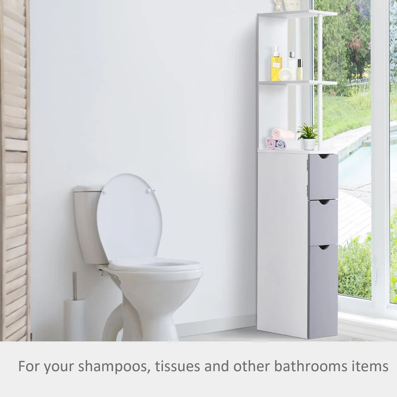 Bathroom Tower Storage Cabinet - 6 W x 13 D x 55.25 H