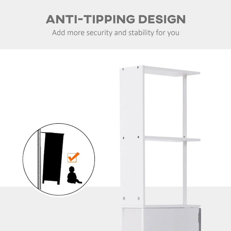Bathroom Tower Storage Cabinet - 6 W x 13 D x 55.25 H