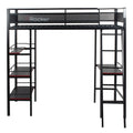 X Rocker Fortress Black Gaming Bunk w/ Built-in Desk and Shelves