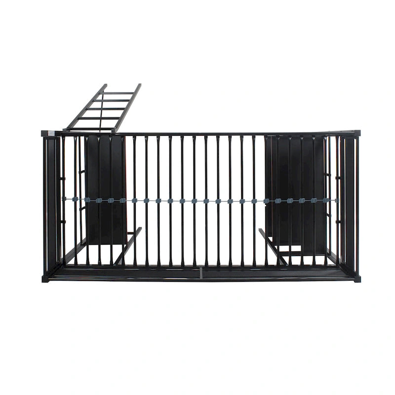 Black Gaming Bunk w/ Built-in Desk and Shelves