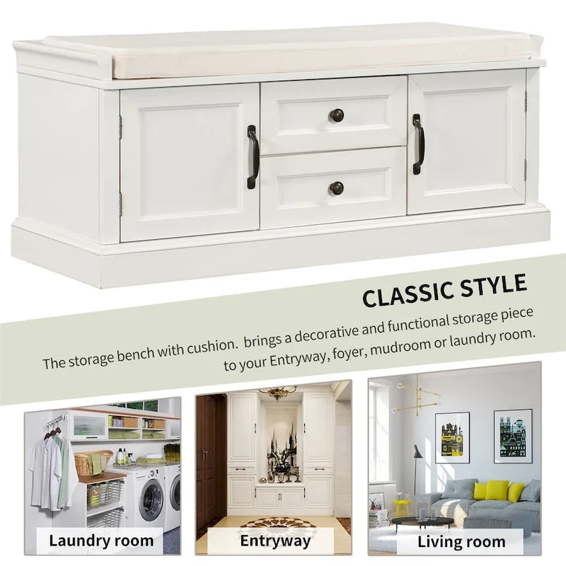 Storage Bench with Removable Cushion